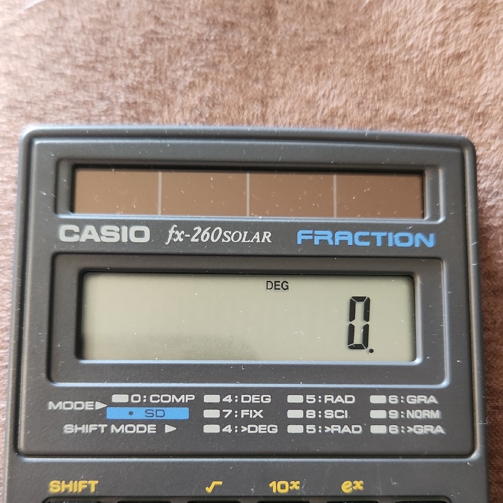 Casio FX-260 Solar Fraction Calculator - Black and Gray